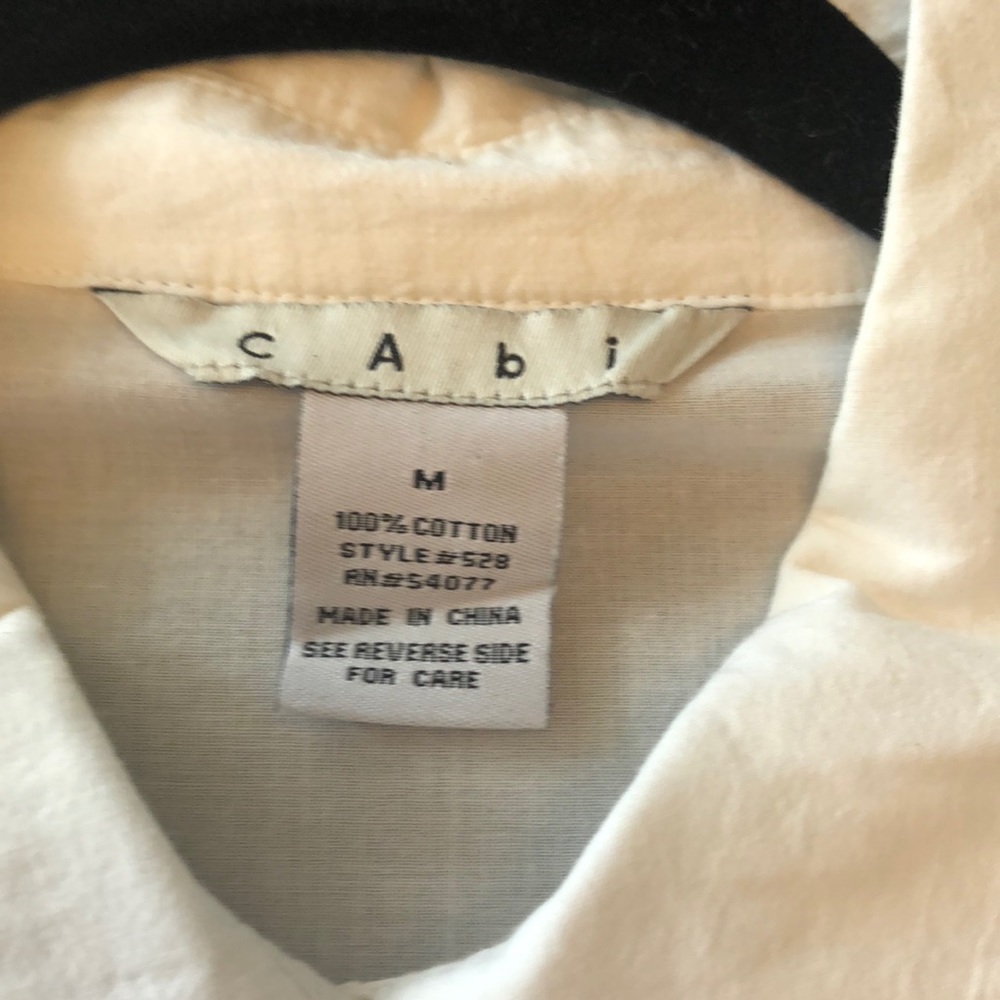 CAbi Med white button down 3/4 sleeve 100% cotton - Picture 2 of 7